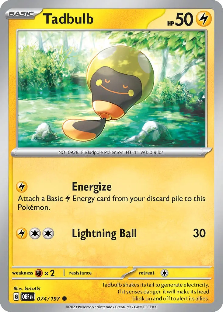 Oryginalna Karta Pokemon Tadbulb (obf 074)