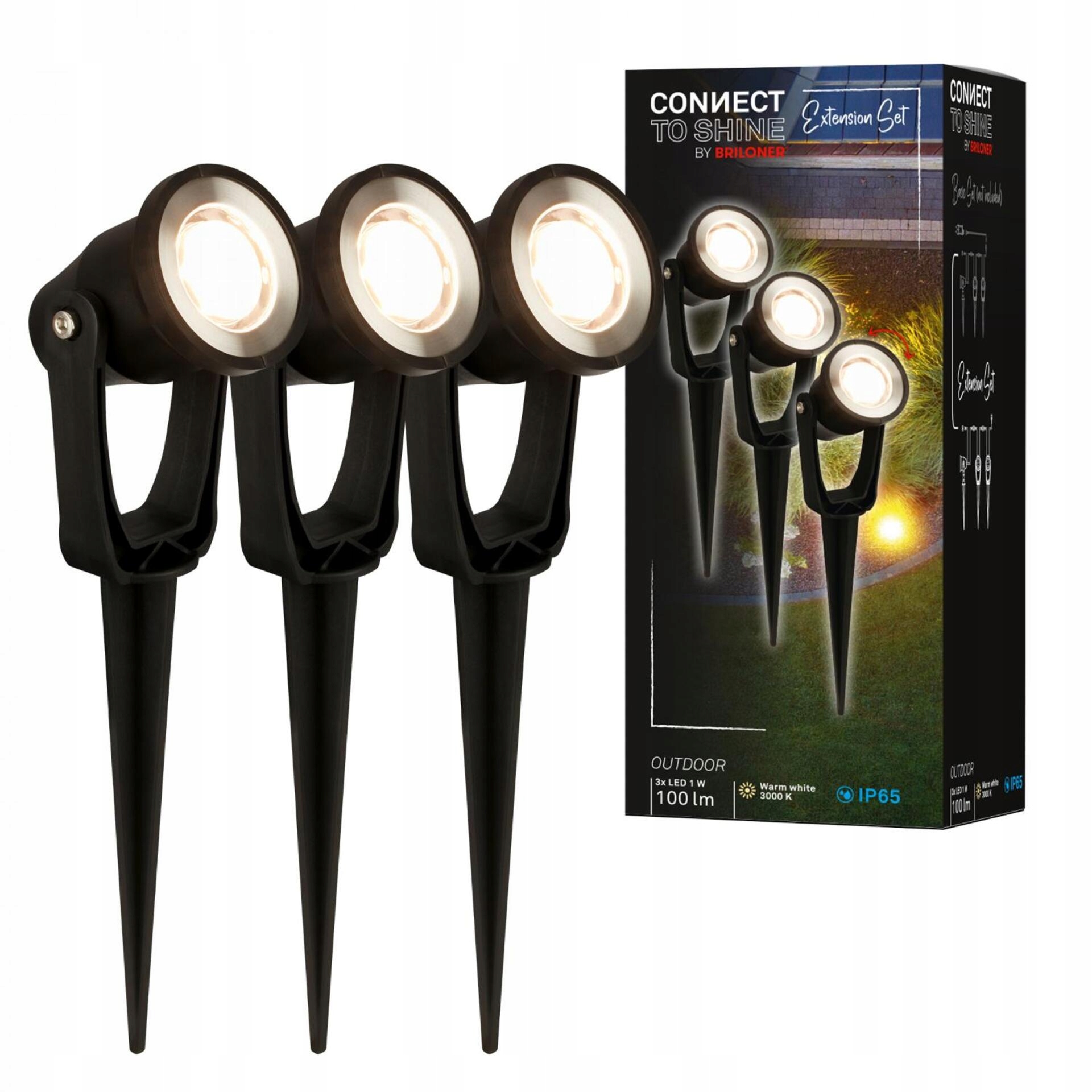 Led záhradné bodové svietidlo Briloner Lilis 3ks IP65 12V 3000K