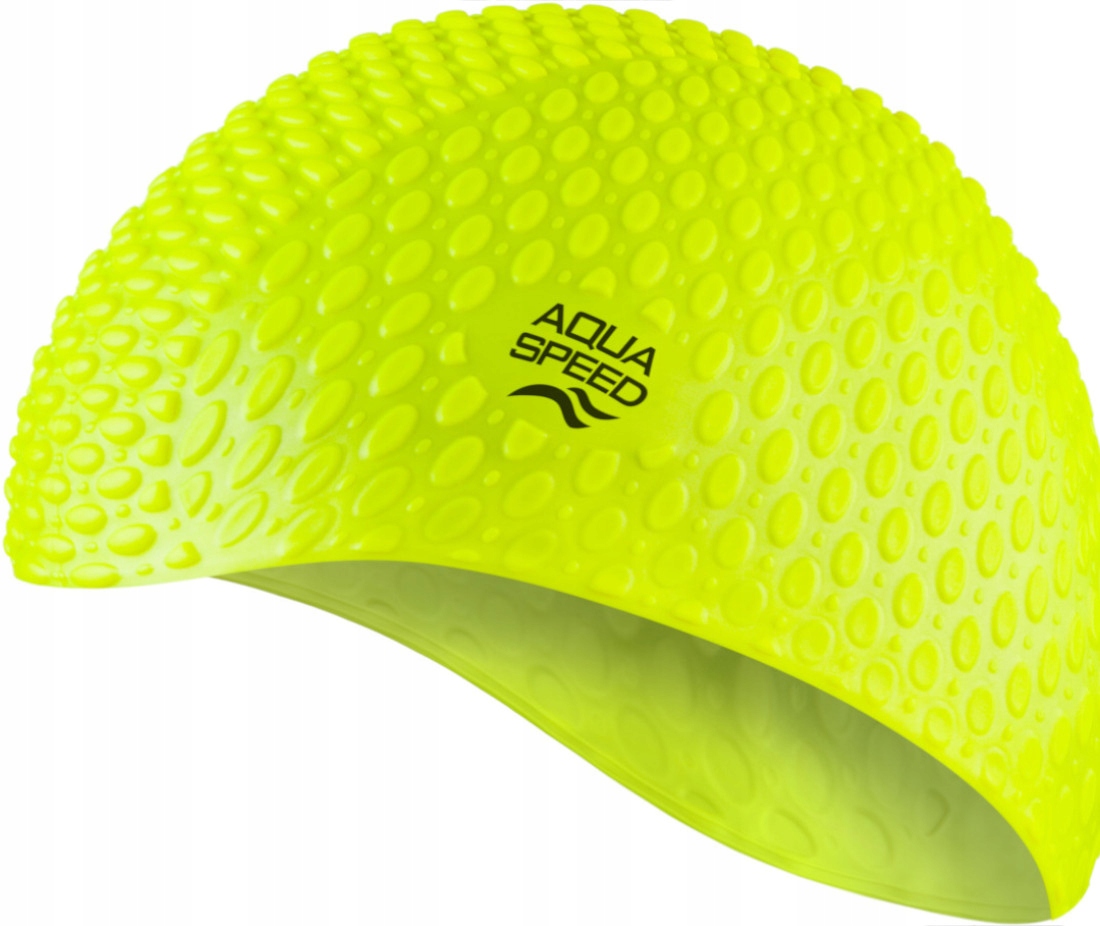 Silikonowy czepek pływacki na długie włosy Aqua Speed Bubble 18 żółty