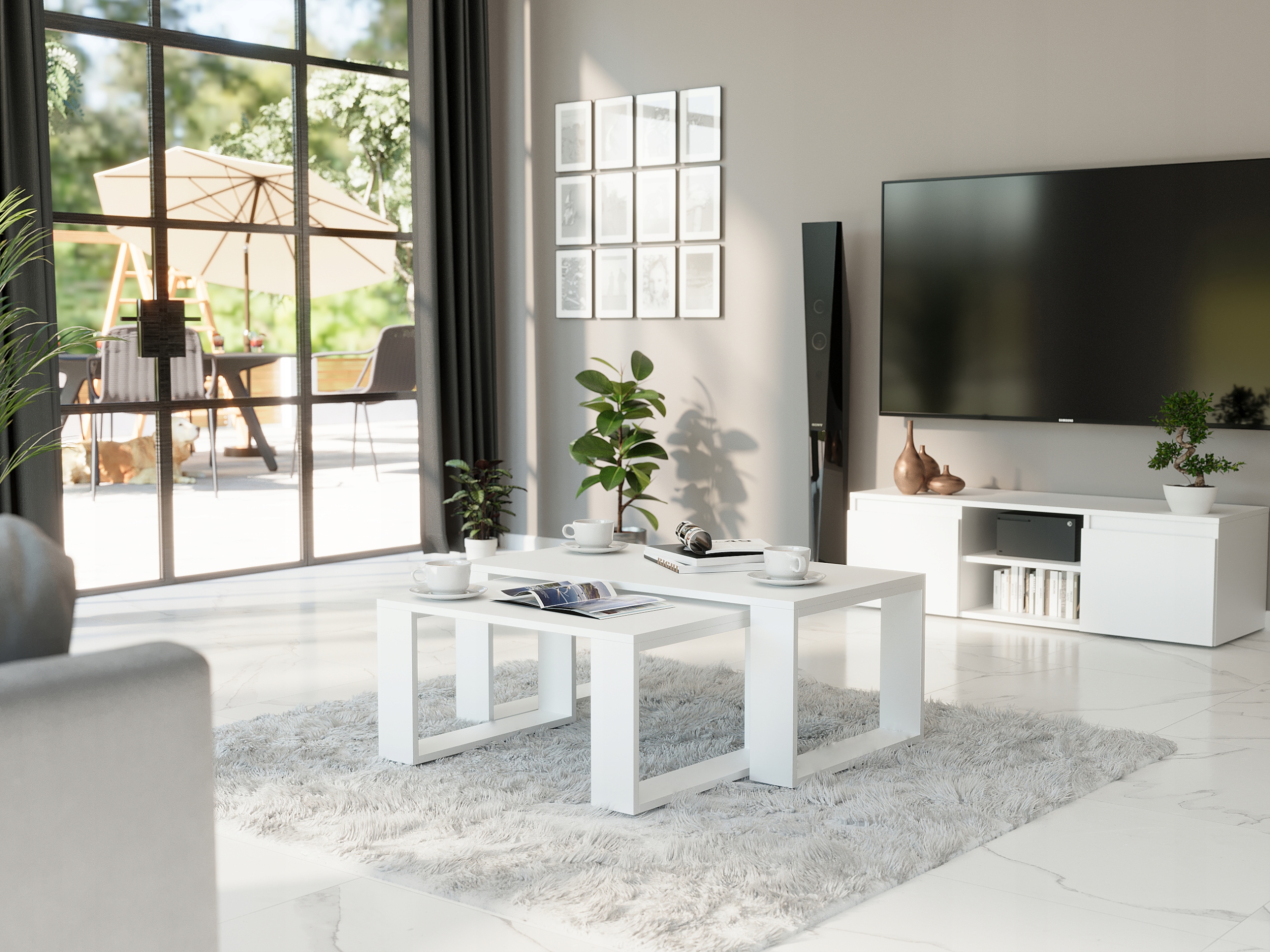 Meble Stolik kawowy ława A-7 2w1 duży biały 90x50x45cm produkt polski