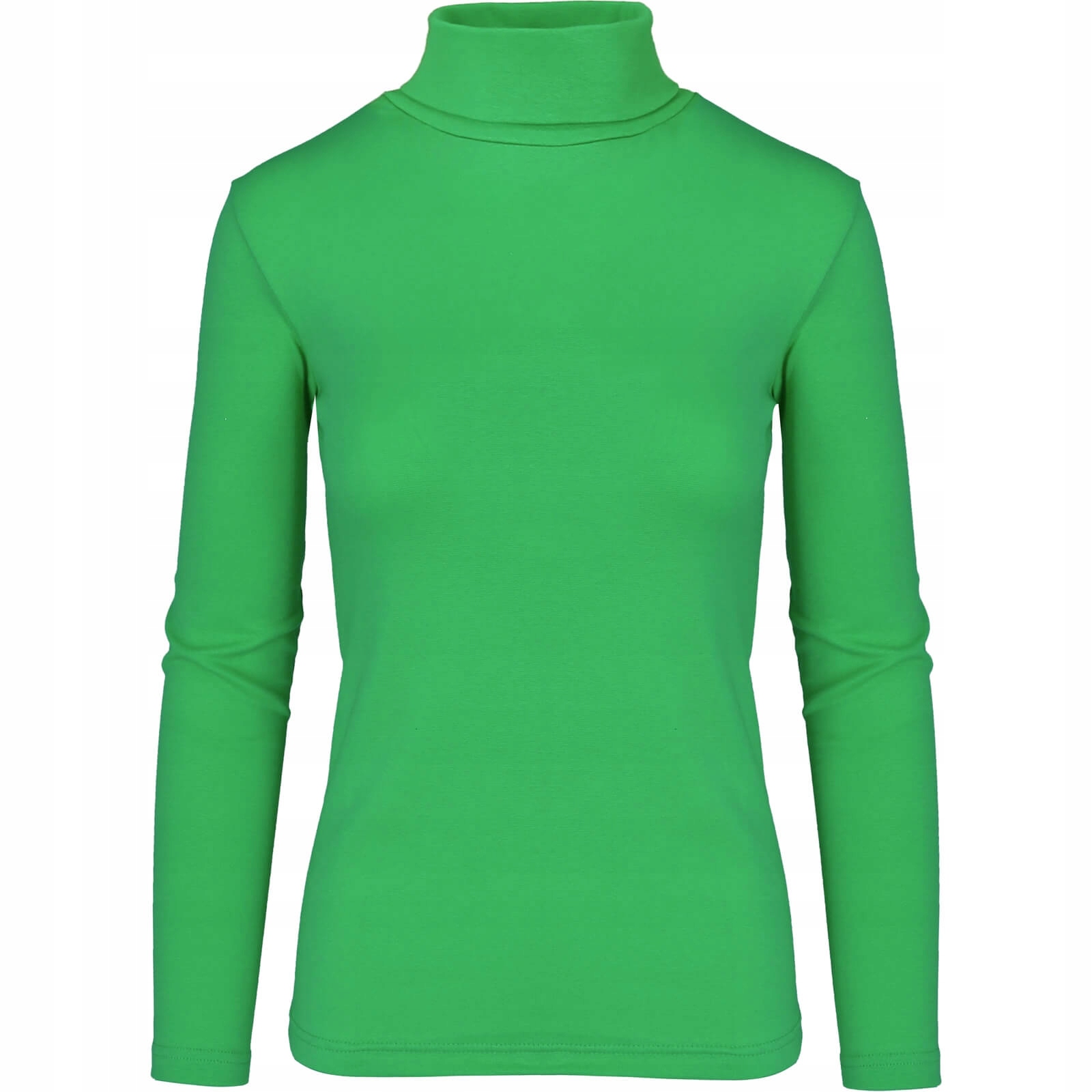 Golf Damski Cienki Elastyczny Sweter zielony XS Wzór dominujący bez wzoru