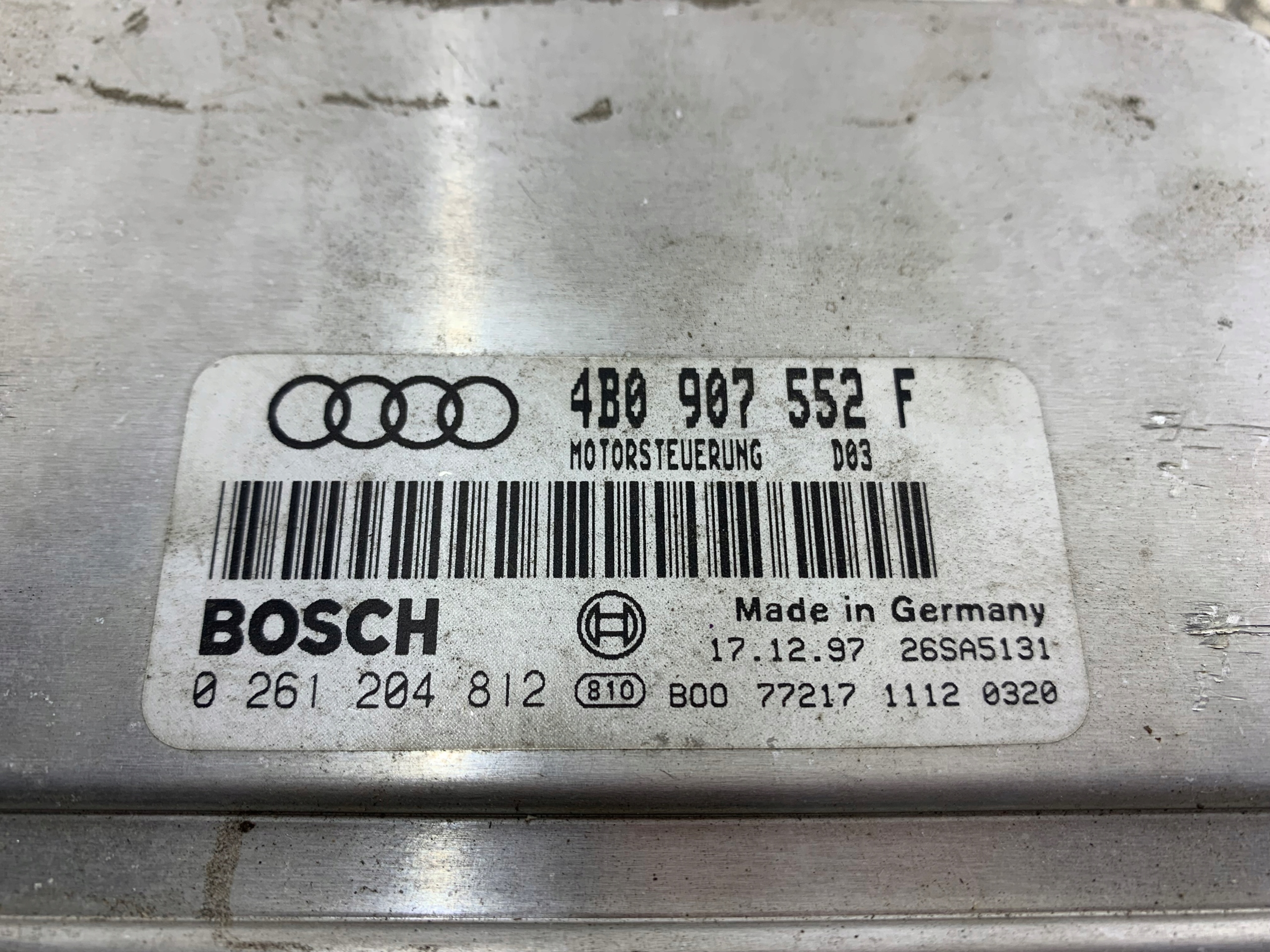 AUDI A6 C5 2.4 control unit of the engine 4B0907552F