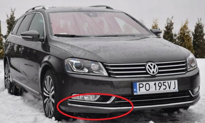 VOLKSWAGEN PASSAT B7 CHROM LISTWA ZDERZAKA PRAWY Strona zabudowy przód
