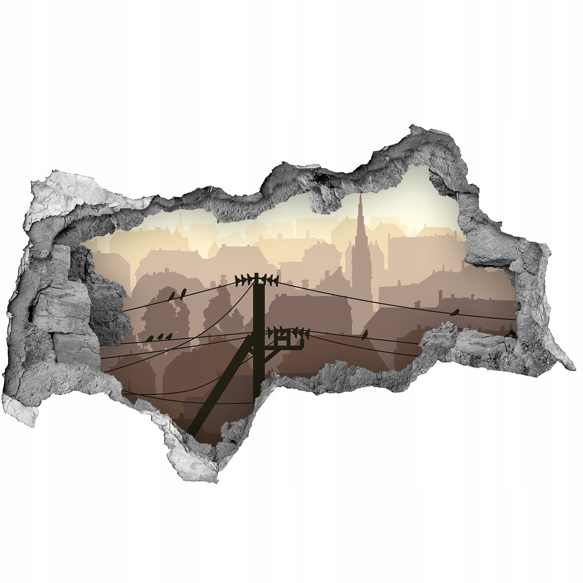 

Fototapeta dziura na ścianę 3d Miasto linia 95x73