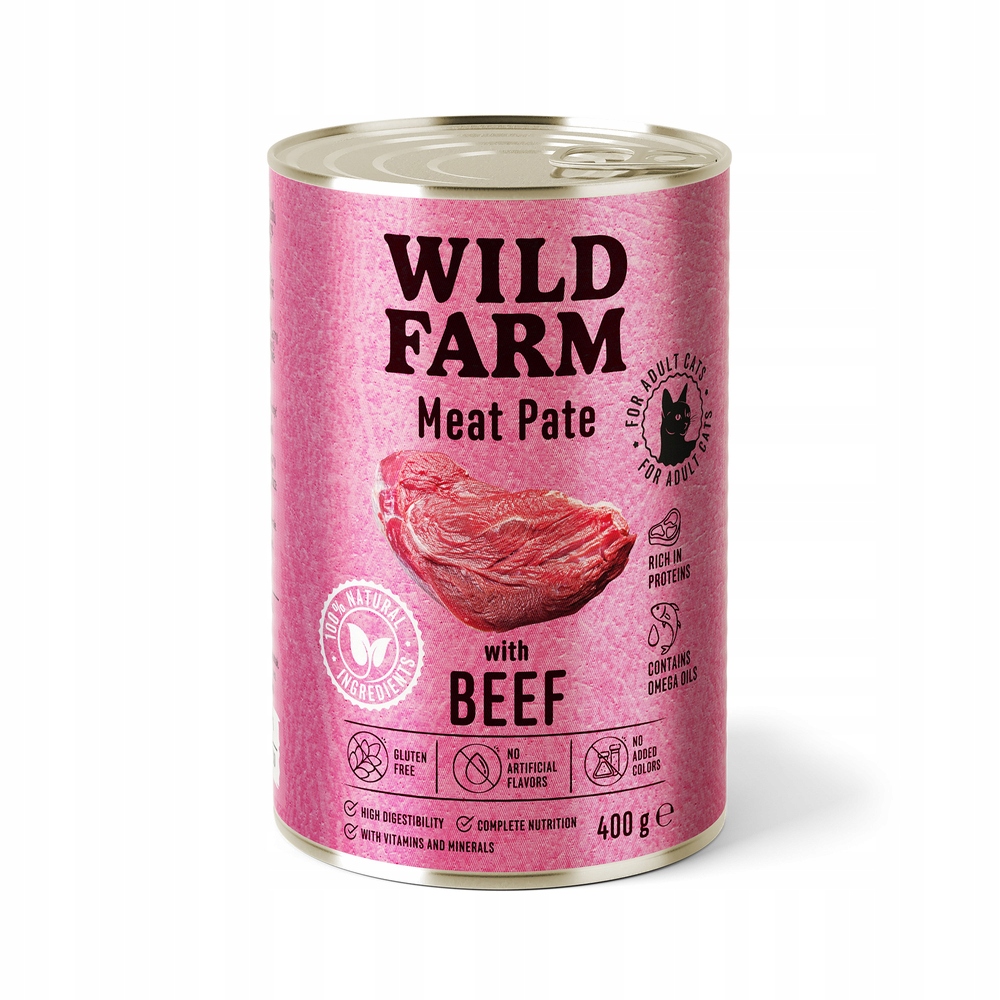 Levně 10X Wild Farm Pate with Beef 400g bezlepkové krmivo pro kočky