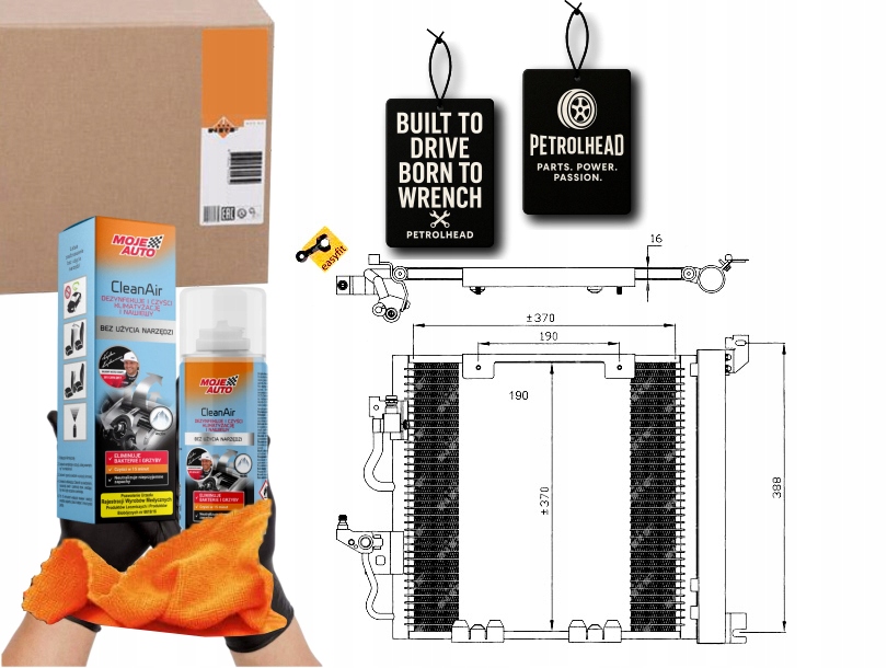 Kondenzátor Klimatizace Opel Astra H Diesel 1,3-1,9 #Petrolhead Pro+ Kit9