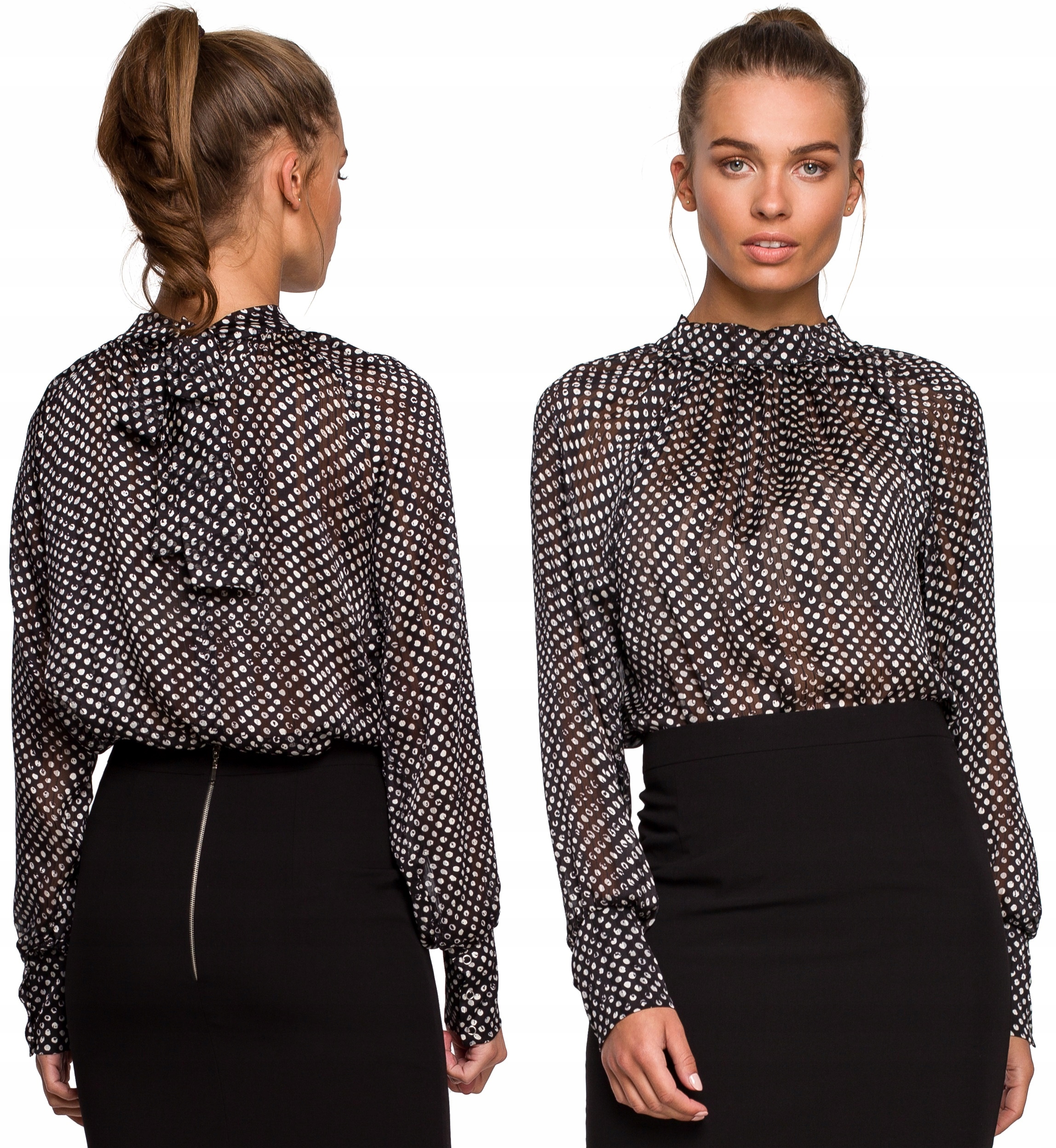 

Bluzka Damska Szyfonowa Z Wiązaniem