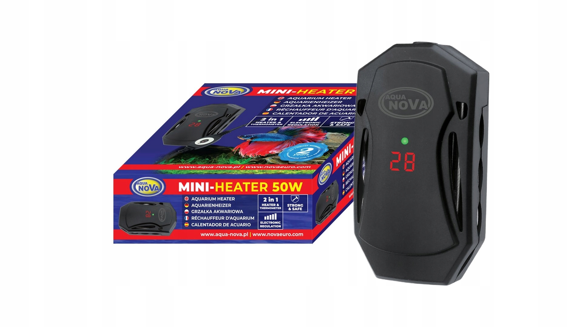 Levně Akvarijní ohřívač s plastovým krytem 50 W