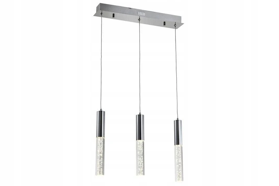 Industriální chromovaná závěsná lampa s trojitým dekorativním Led trubicím Reality