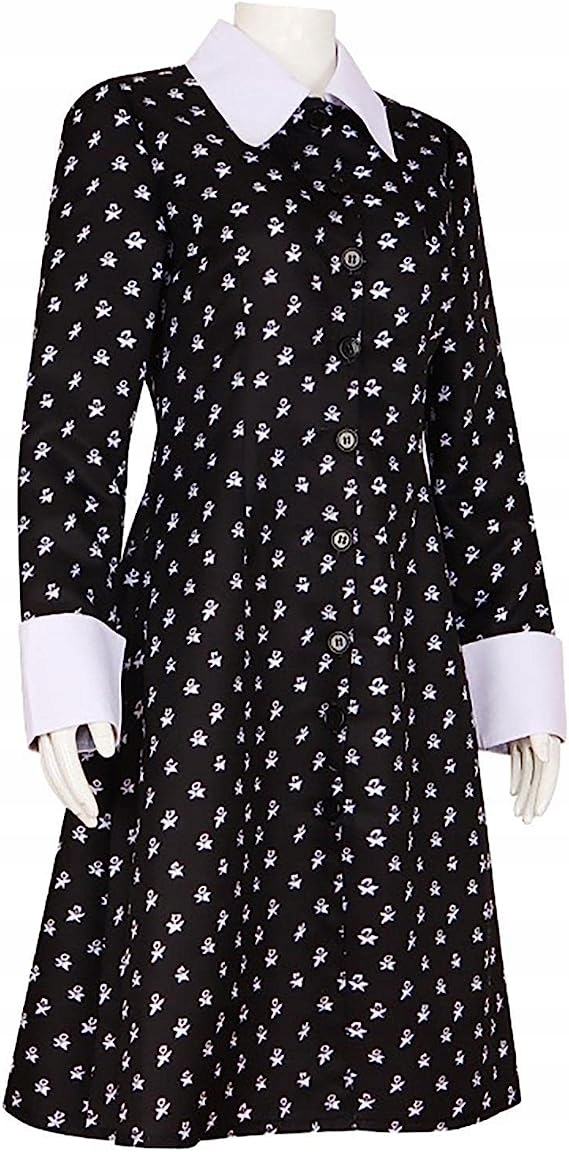 SUKIENKA WEDNESDAY ADDAMS PRZEBRANIE HALLOWEEN WZORKI STRÓJ KARNAWAŁOWY M Rozmiar M