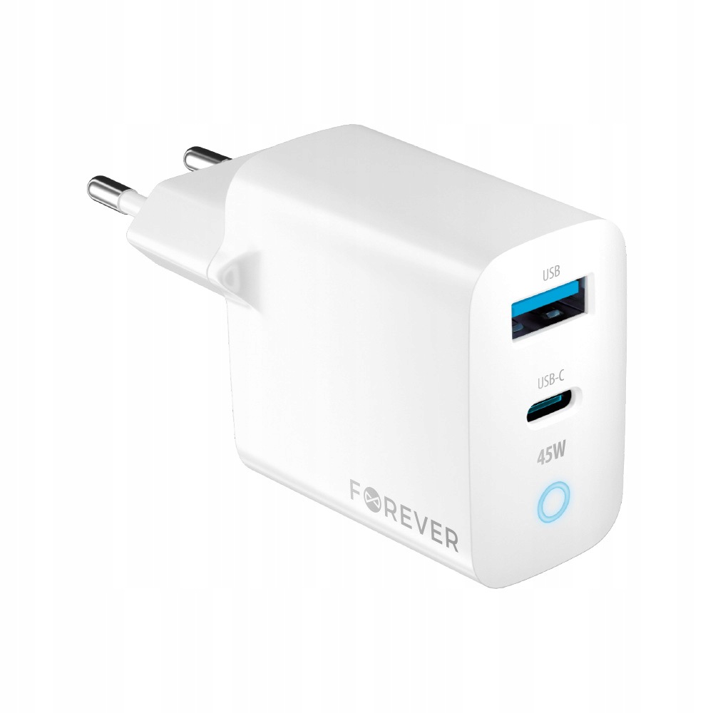 Forever Ładowarka Sieciowa Adapter Usb C Usb Do Apple Telefon Tablet 45W