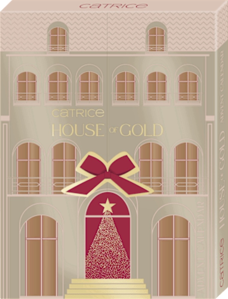 Адвент-календарь Catrice Haus of Gold 2026, 24 средства для макияжа, ухода и аксессуары