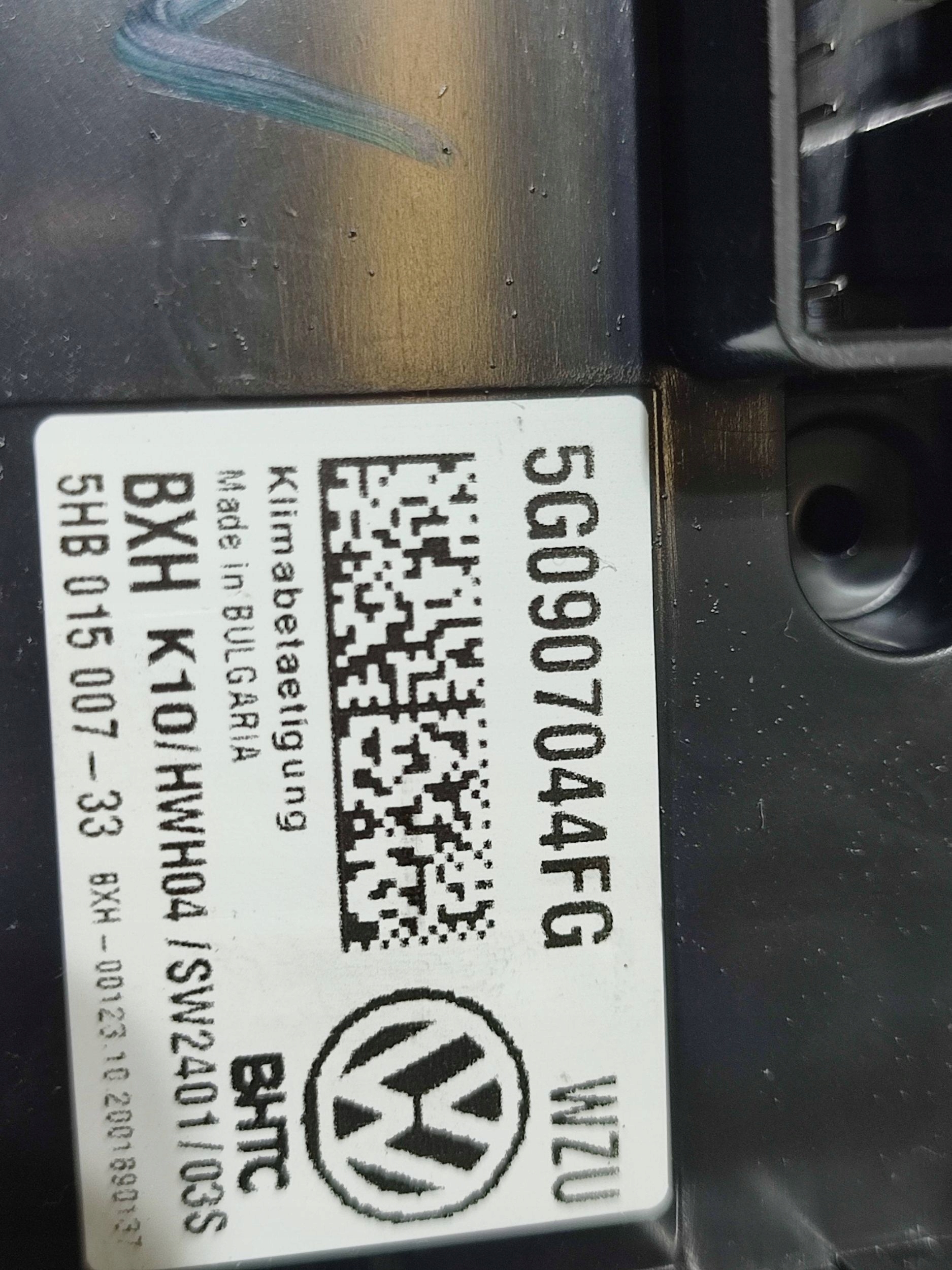 Volkswagen Touran III 2020 Unite commande clima