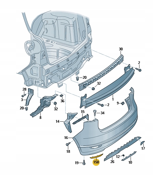 5M0945105C - Отражающий свет VW Golf Plus левый