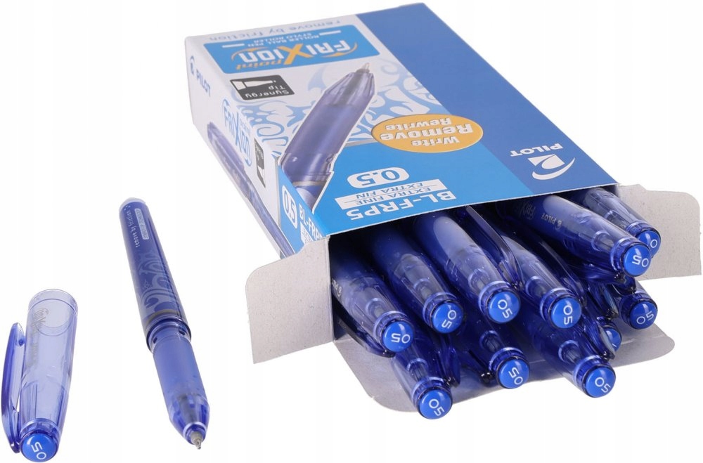 Długopis wymazywalny Pilot, Frixion Point, 0.5mm, Niebieski cienkopis x 12