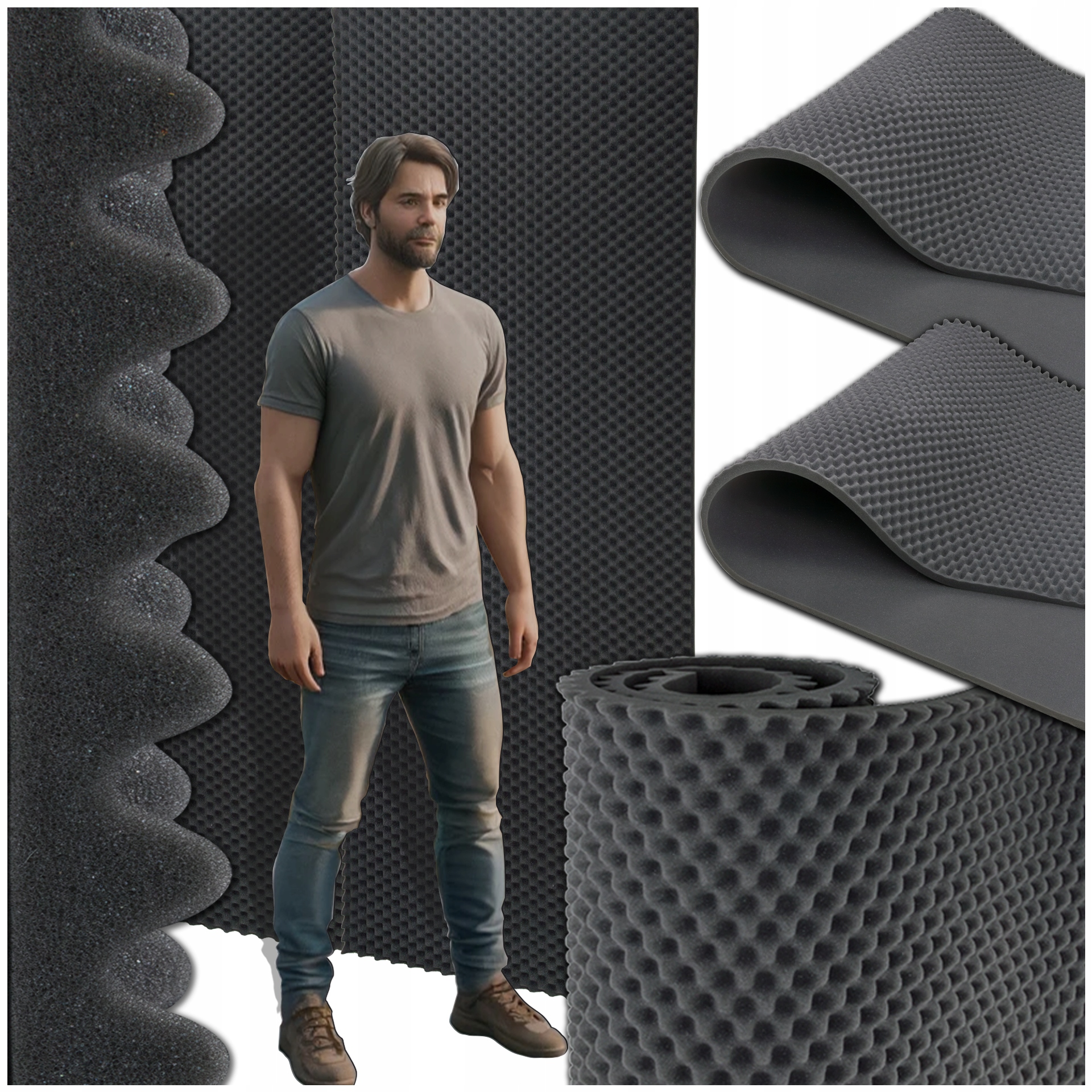 Akustické pěny Fala 4 m² tlumící hluk 3 CM na stěnu Vafle