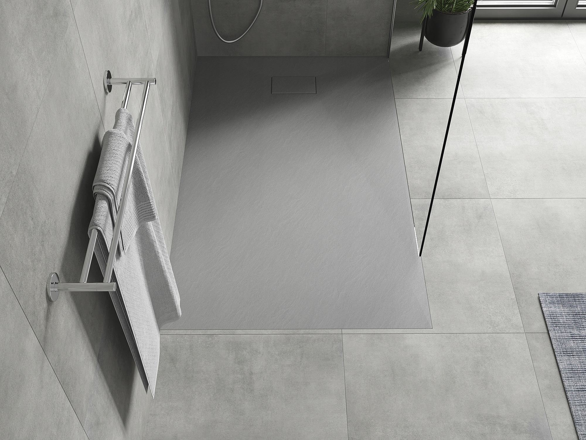 MEXEN HUGO BRODZIK PROSTOKĄTNY SMC STRUKTURA KAMIENIA 140 x 90 CM SZARY Marka Mexen