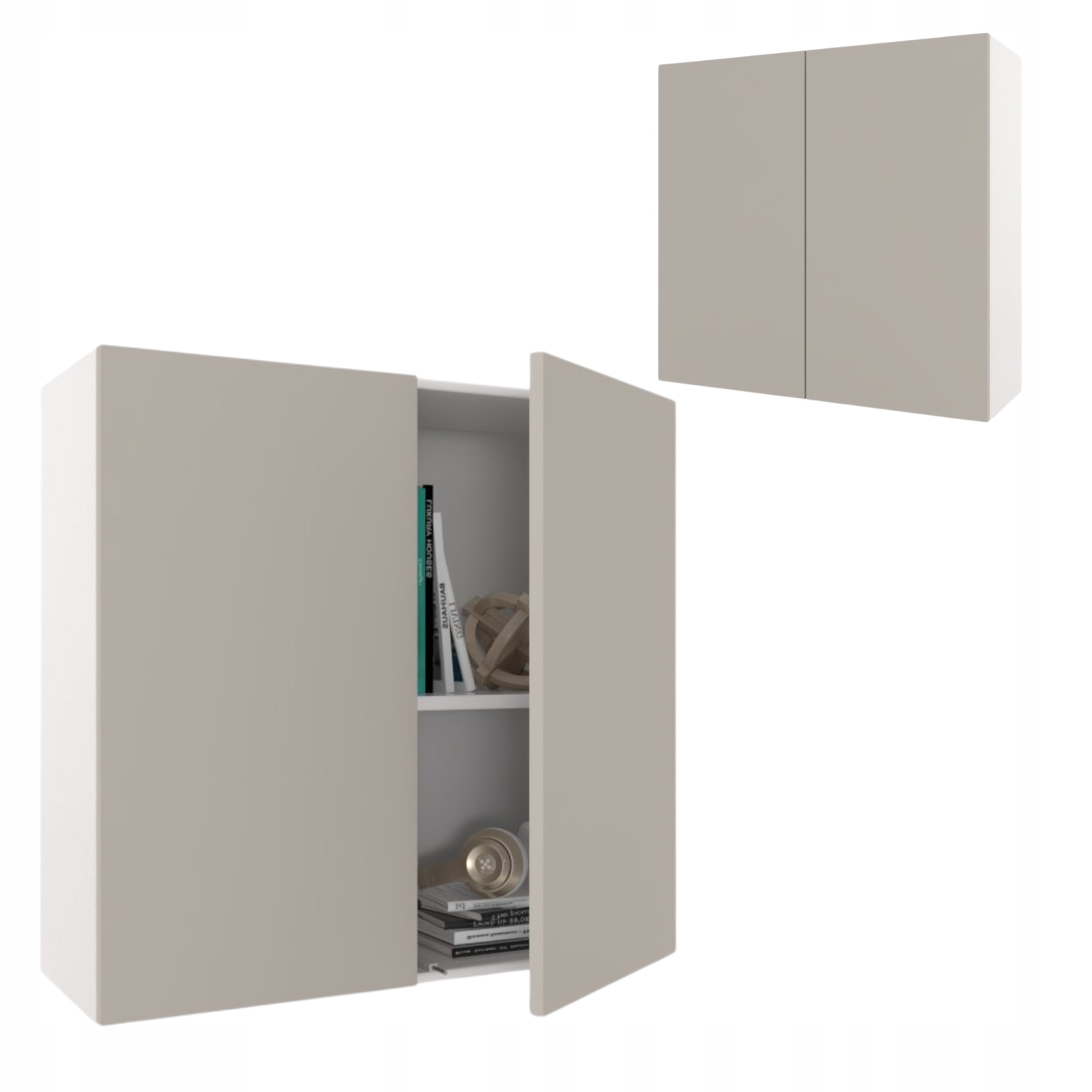 Závěsná skříňka do obývacího pokoje Skříňky do obývacího pokoje Police Karo 80 Bílá Matná Kašmír