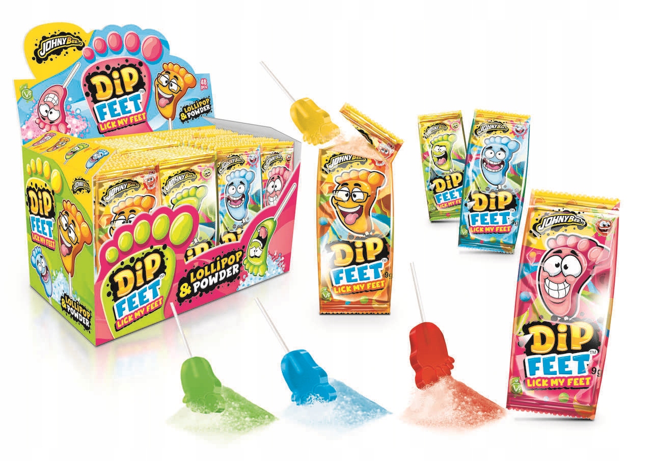 Levně Lízátko s kyselou oranžádou v prášku Dip Feet 9g x 48 ks