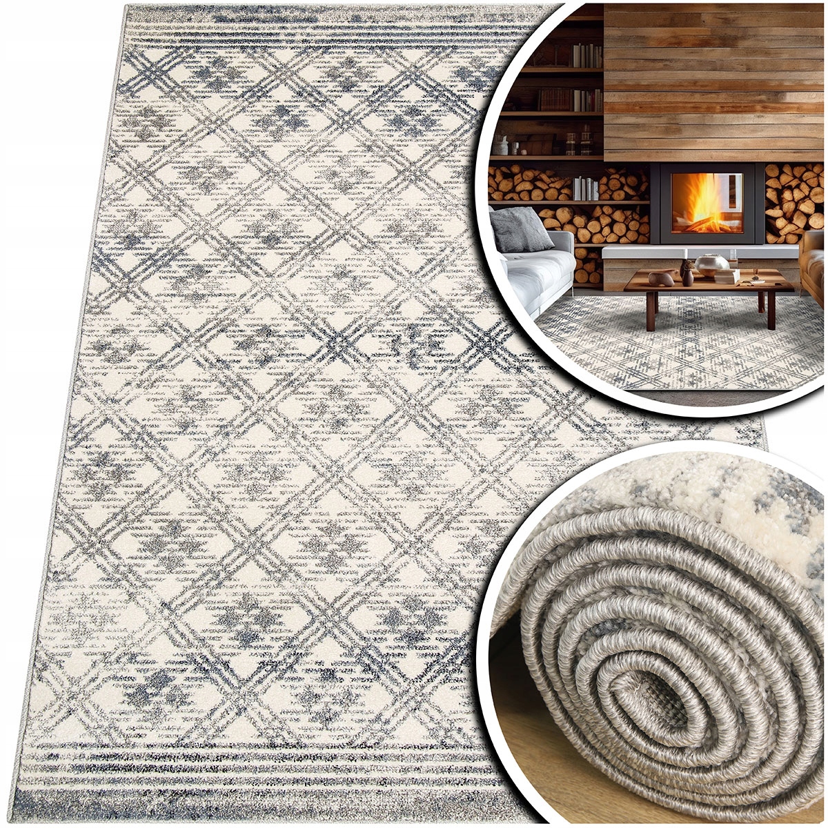 Módní Koberce Do Obývacího Pokoje Adventure Krémová Béžová Šedá Moderní 120x170