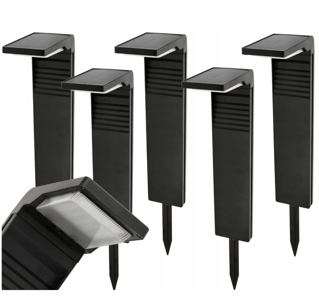 5x Lampa Ogrodowa Solarna Stojąca Ogrodowa 57cm Zestaw Mocnych Słupków