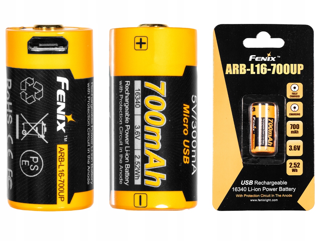 

Akumulator Fenix Usb 16340 RCR123 700mAh 3,6 V