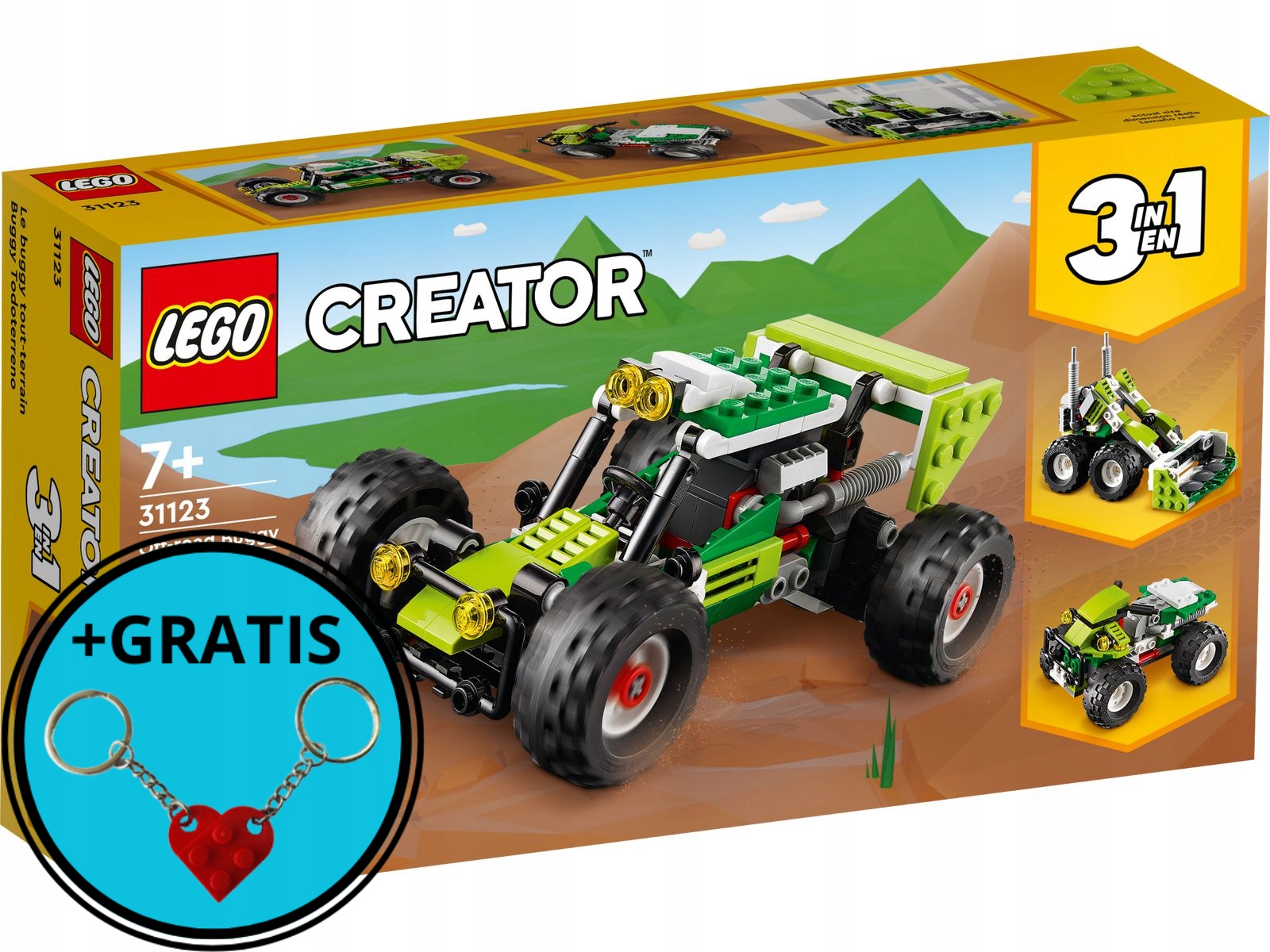 Lego Creator 3 w 1 31123 Łazik terenowy 3w1 2 x brelok Lego