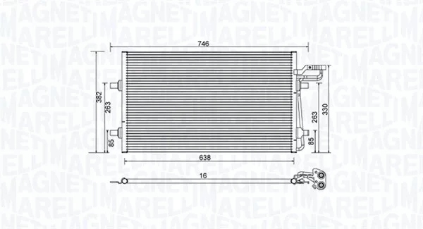 magneti marelli 350203934000 конденсатор, радиатор кондиционера