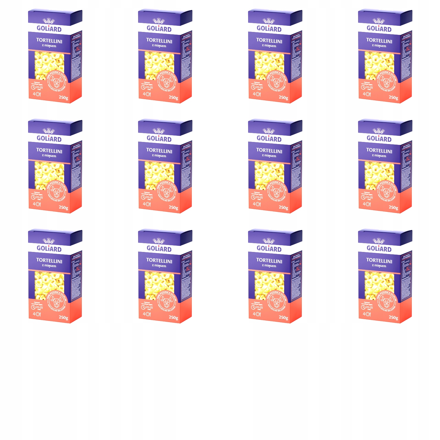 12x 250g Goliard makaron tortellini z mięsem Karton
