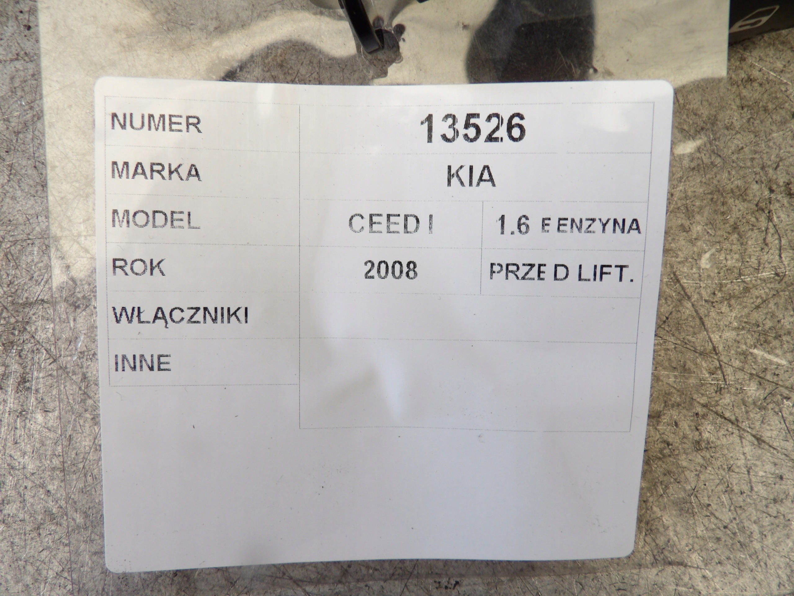 KIA CEED and 1.6 dials dials 94003-1H010