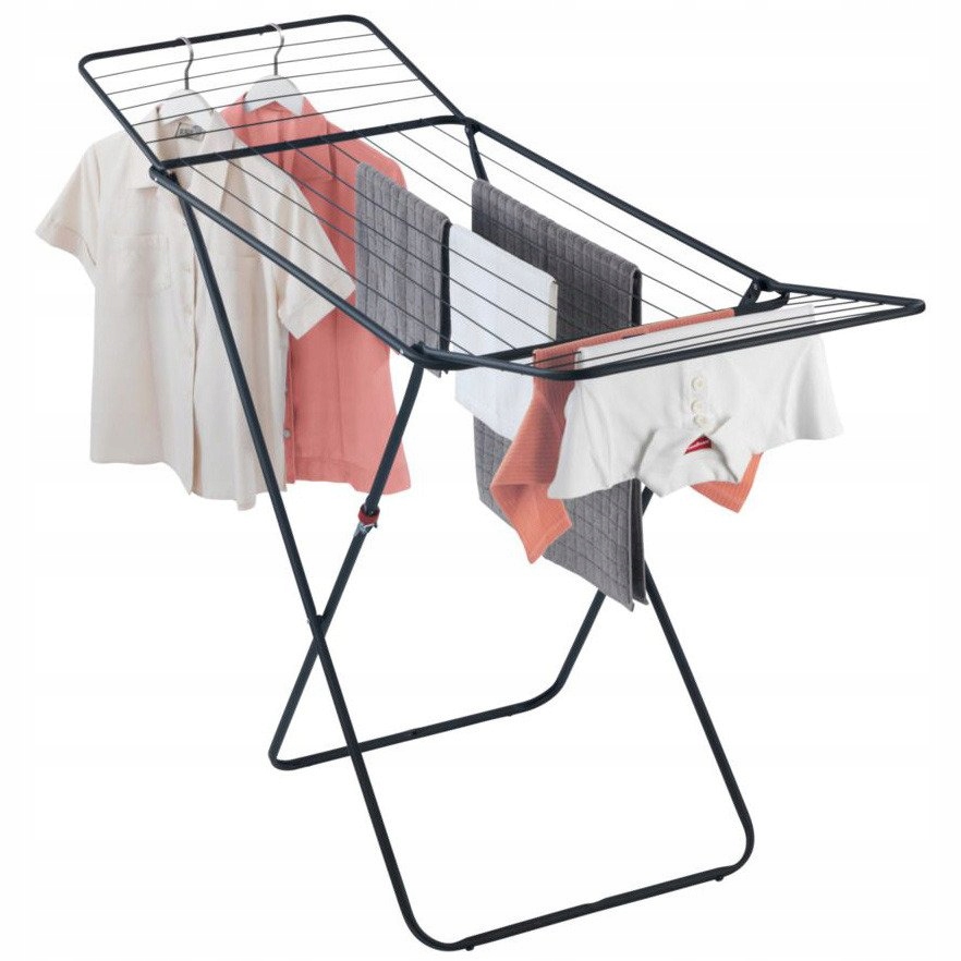 Levně Černý Kovový Skládací Sušák Na Prádlo Wenko