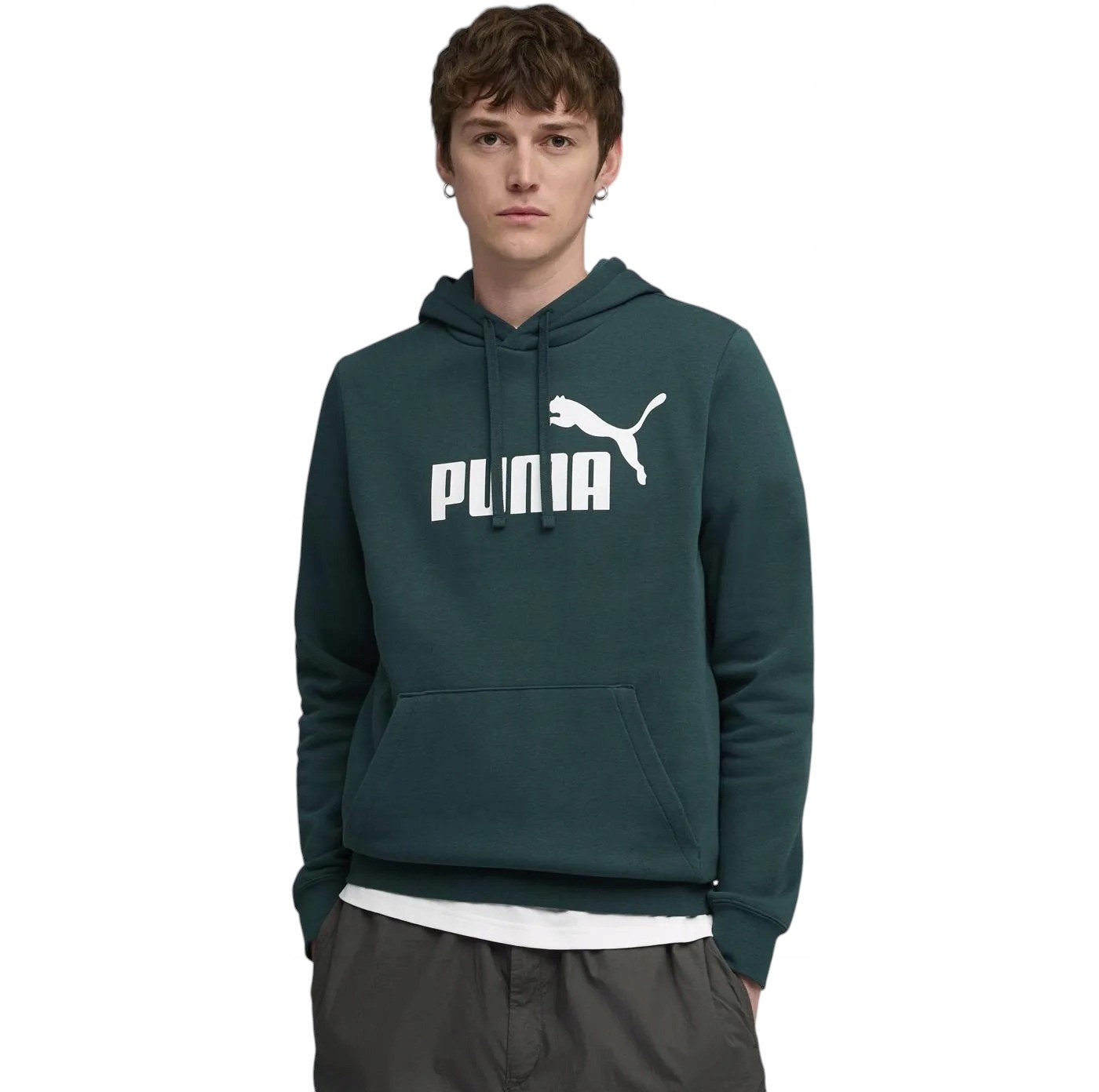 Puma Pánská Mikina S Kapucí Ess No. 1 Logo Hoodie Zelená r.XL