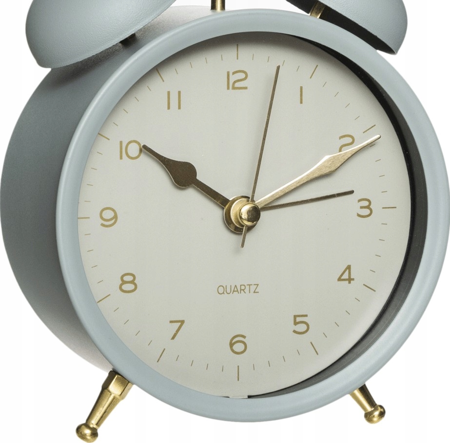 Okrągły budzik zegarek RETRO Loft Cichy mechanizm Zasilanie baterie