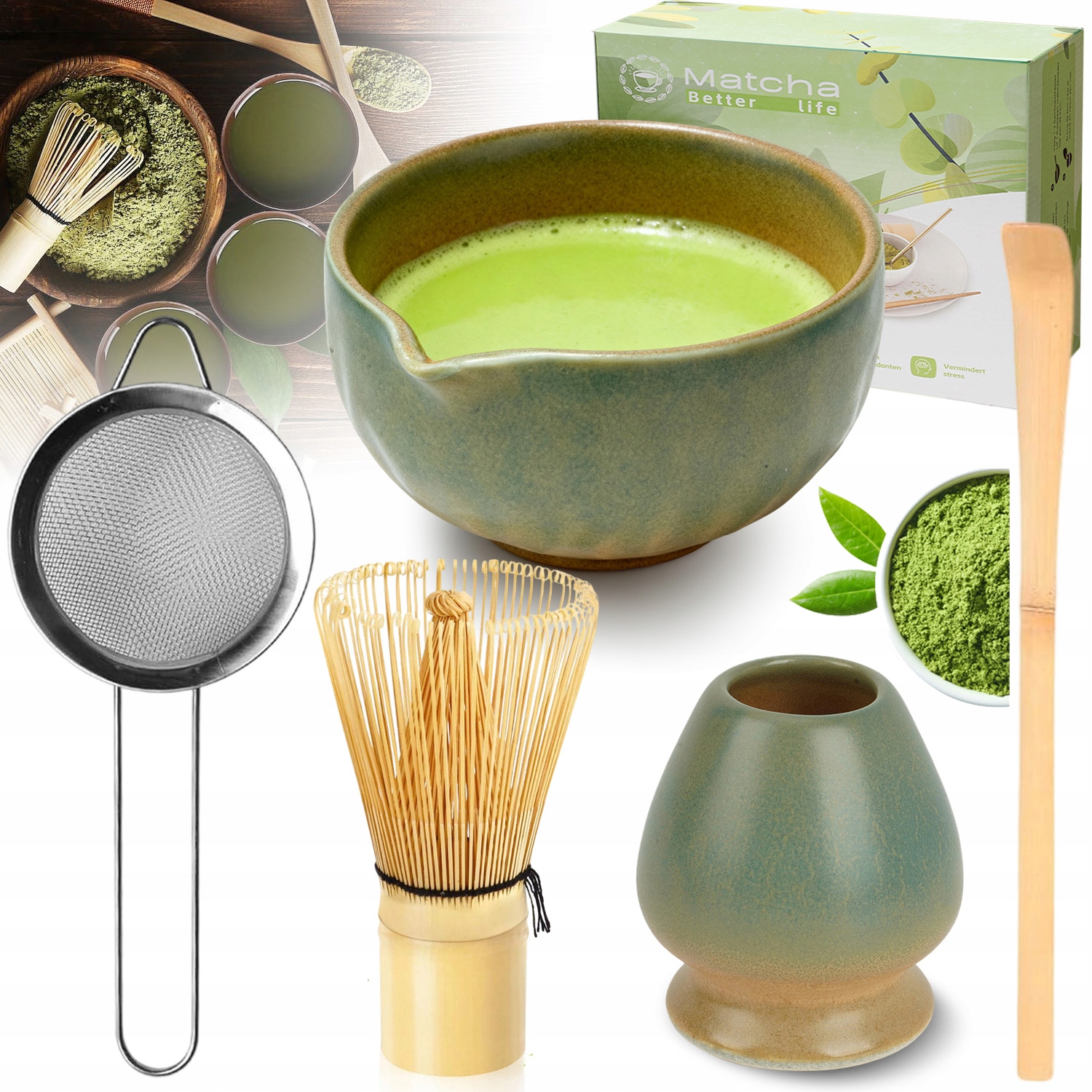 Levně Sada Metel Na Matchu Sada Na Čaj Macha Sada Na Čaj Matcha Odolná
