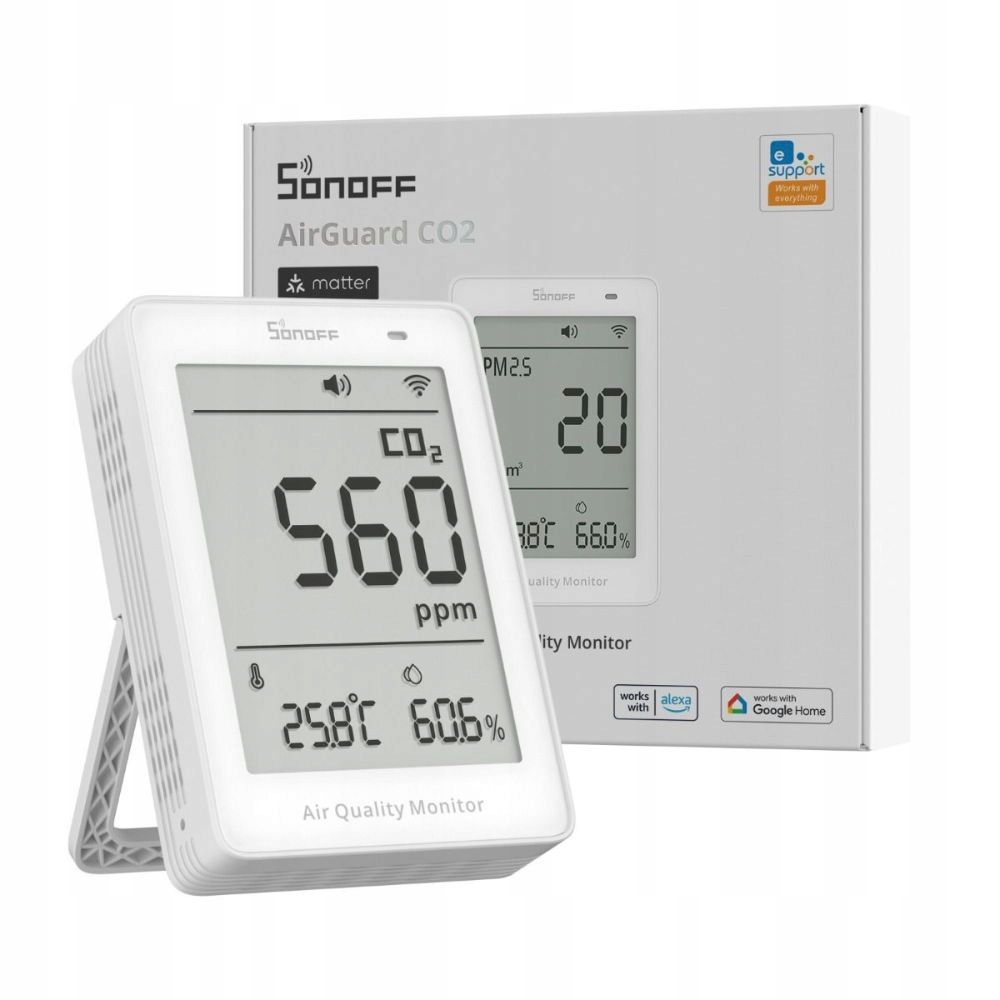 Sonoff SAWF-08P AirGuard CO2 Ndir Merač oxidu uhličitého Matter Over WiFi