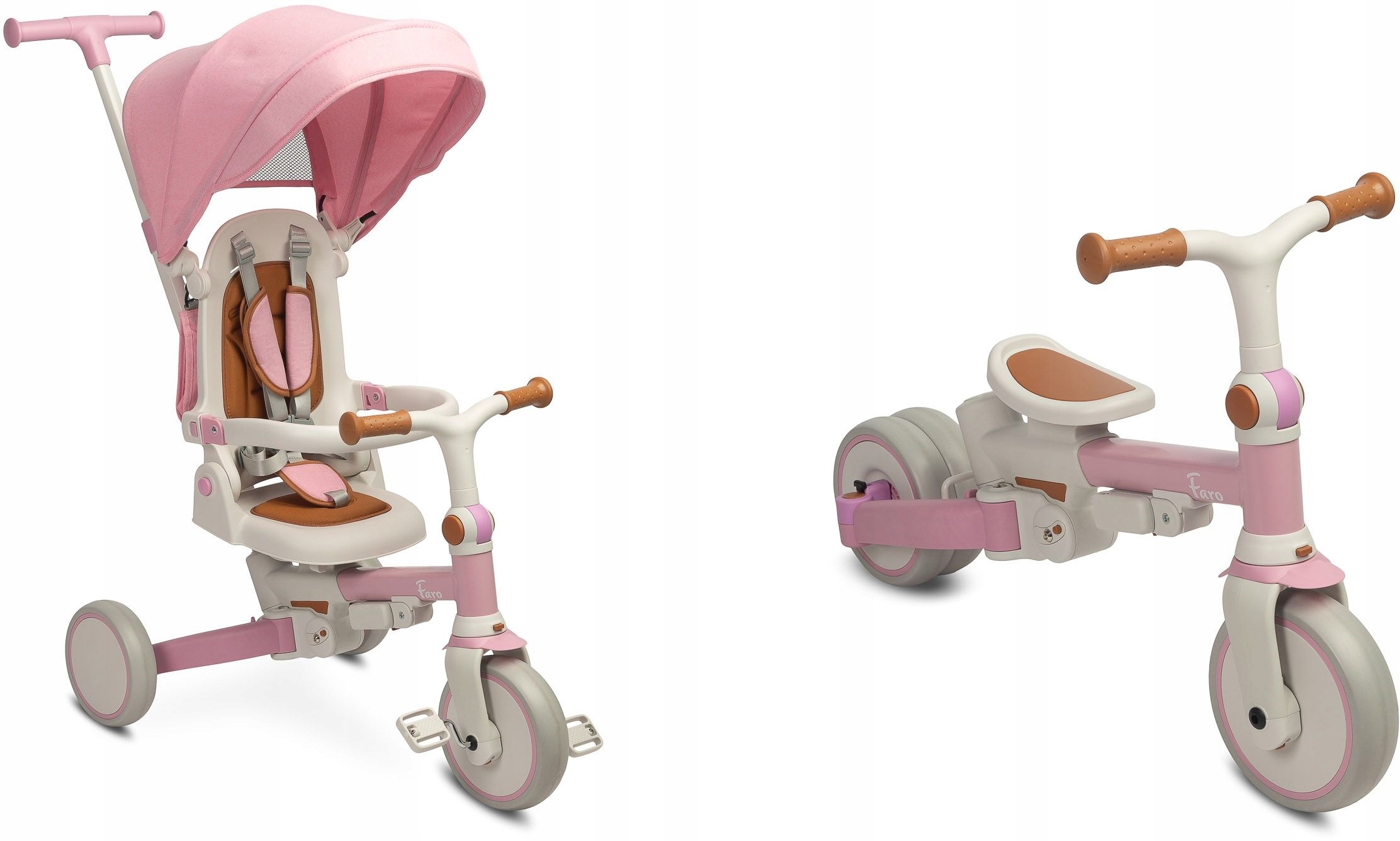 Rowerek Trójkołowy Biegowy 2W1 Prowadnik Budka Rośnie Toyz Faro Kompaktowy