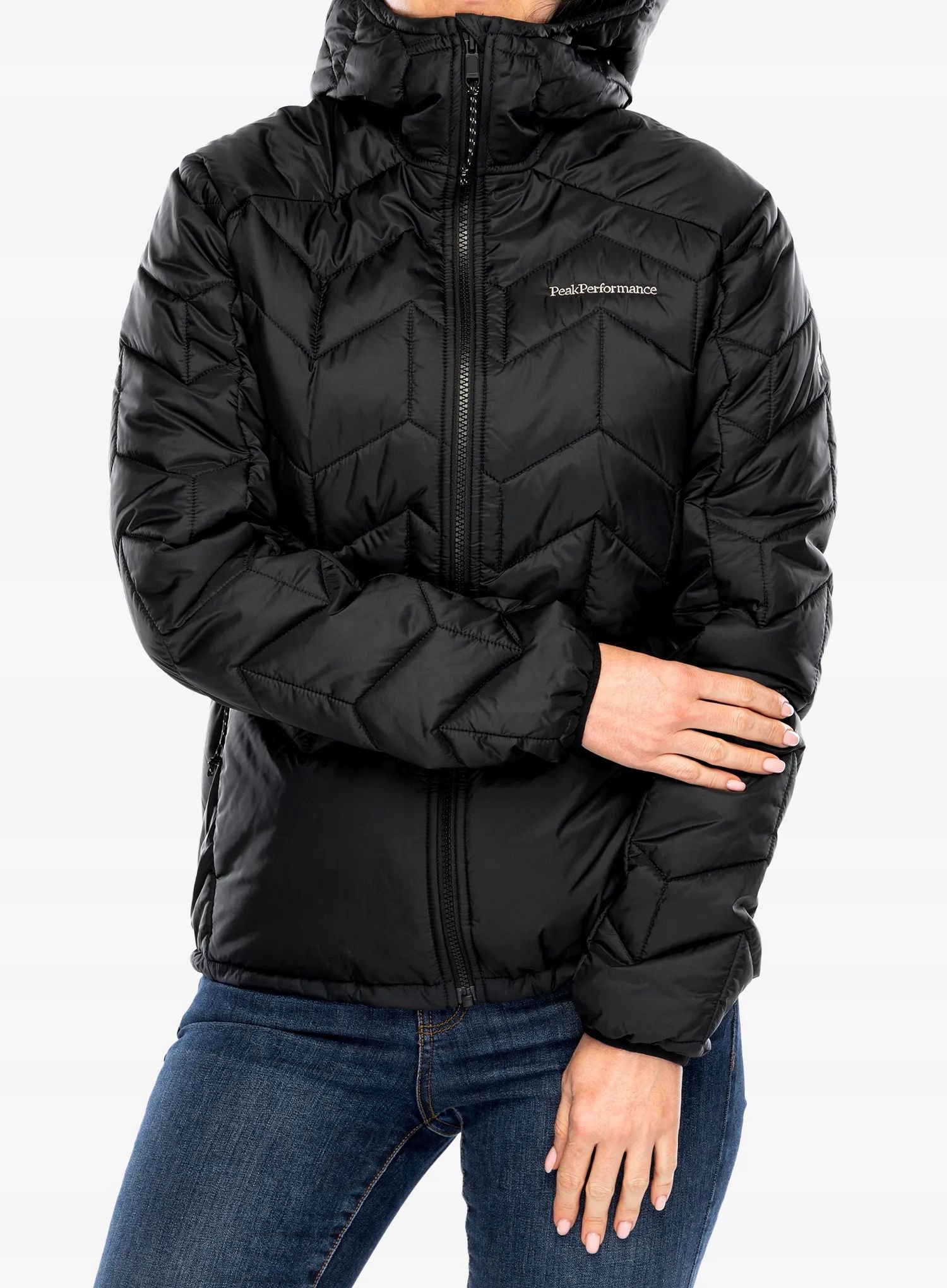 Dámská zateplená bunda Peak Performance Elevate Liner Hood černá, velikost M