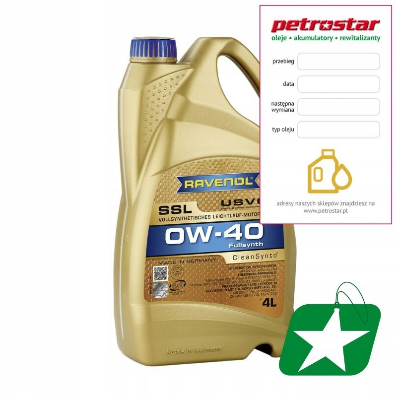 RAVENOL CLEANSYNTO SSL USVO 0W40 4L