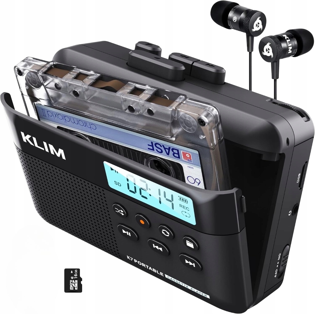 Kazetový Přehrávač Walkman Klim K7 Kazetový Magnetofon Usb 16GB Karta
