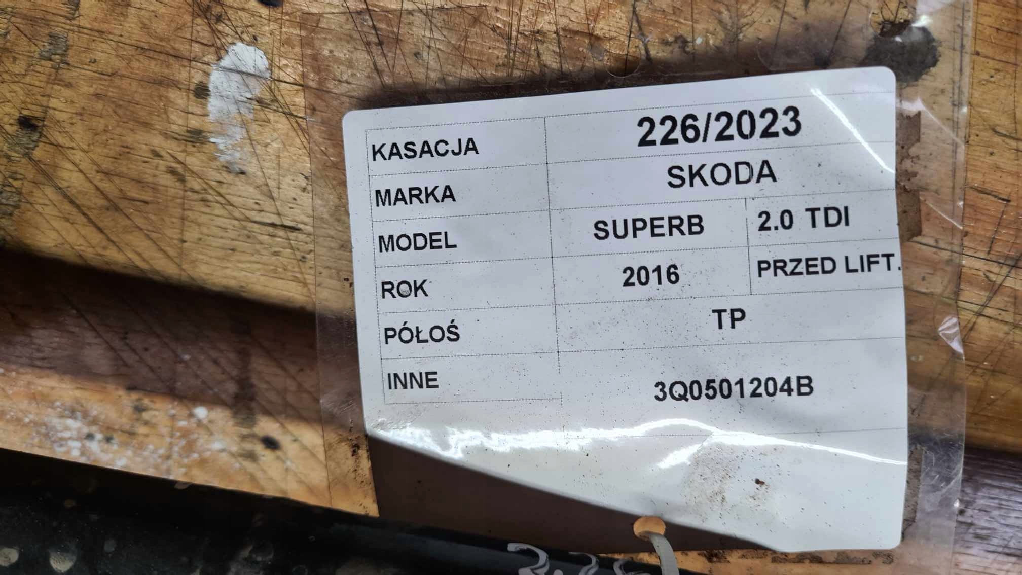 SKODA SUPERB III semi-axis rear part right 3Q0501204B