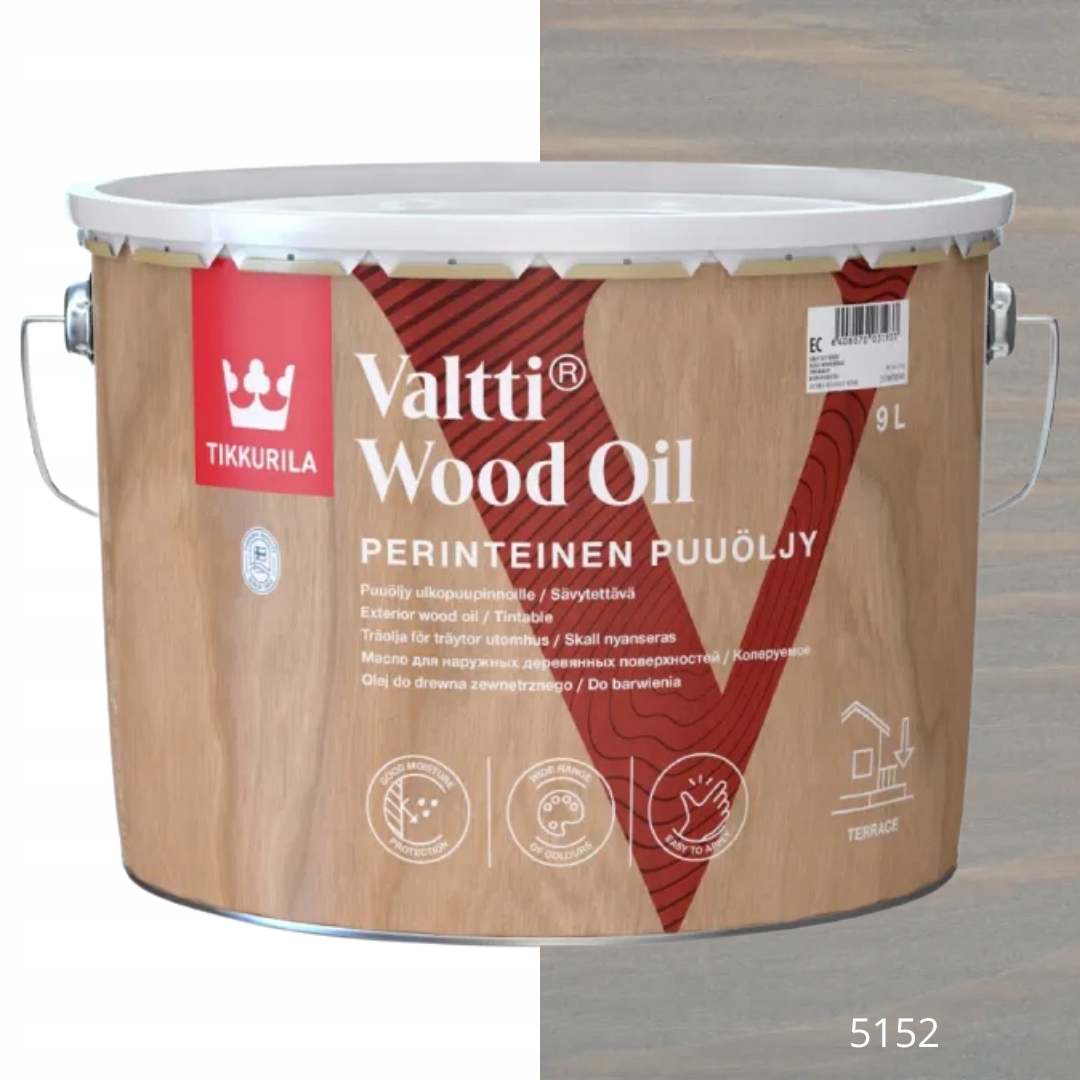 Tikkurila Valtti Wood Oil Olej Na Dřevo 9 L Barva 5152