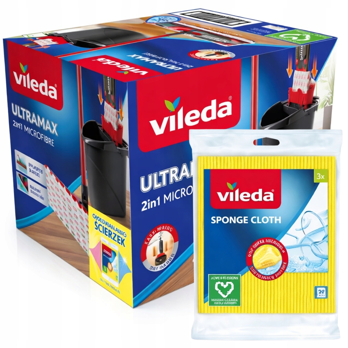 Levně Vileda mop UltraMax box Dárek Vileda sponge cloth houbová pucerka