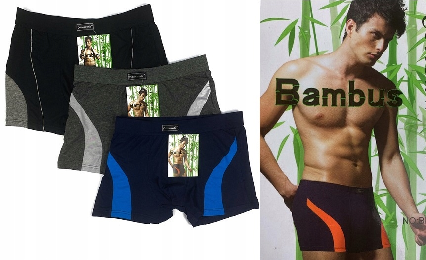 

3x Bambusowe bokserki Cotton World Mix wzorów XXL