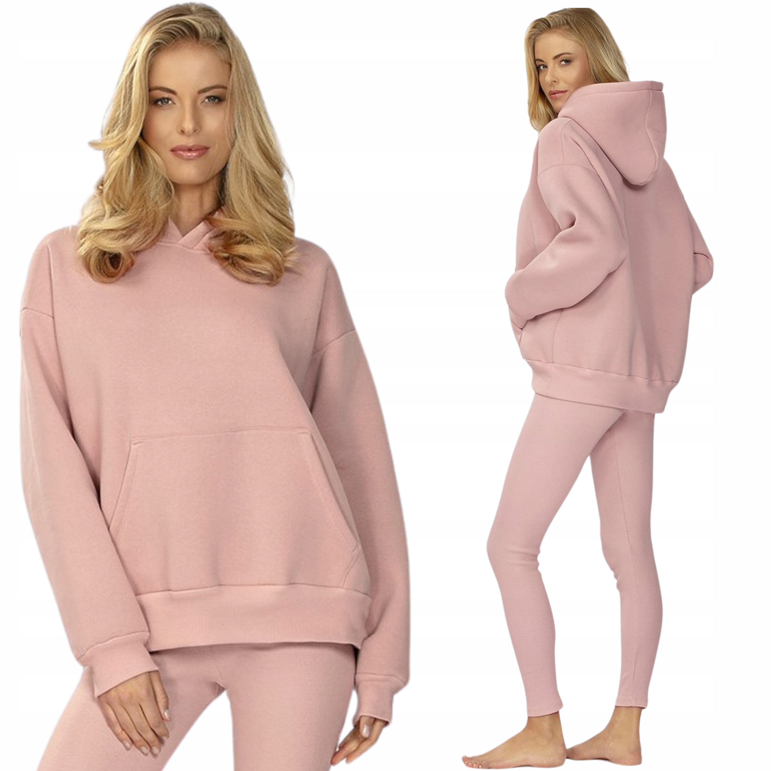 Teplákovka Dámská tlustá bavlněná Tepláková Mikina Legíny Oseye Pudrová