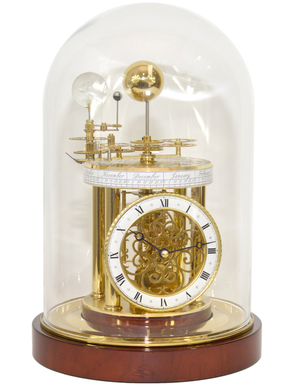 Zegar kominkowy Hermle Astrolabe 22836 obracająca się ziemia wokół słońca