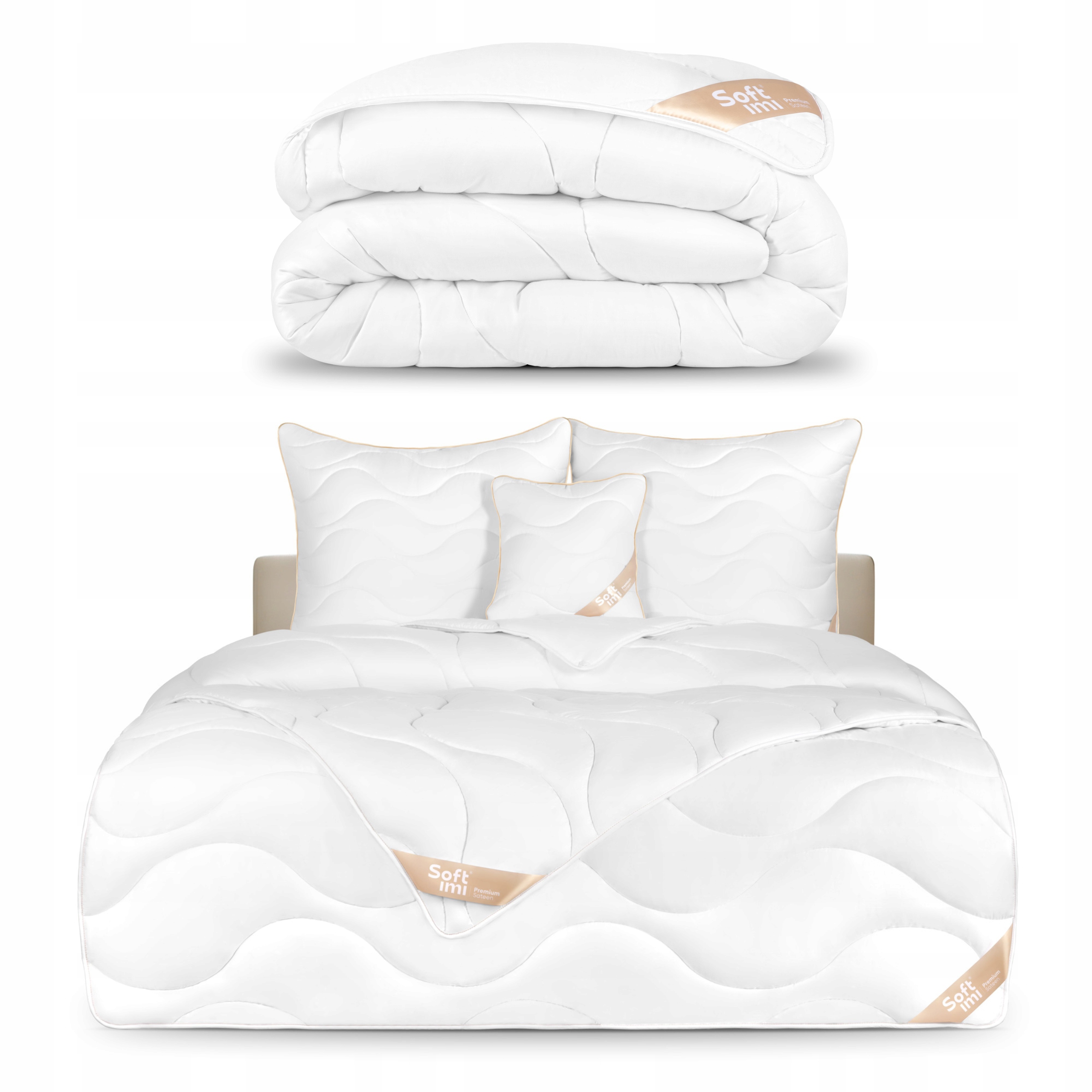 Celoroční Přikrývka Antialerická Přikrývka 180X200 2 Polštáře 70X80 Bavlna Saténová