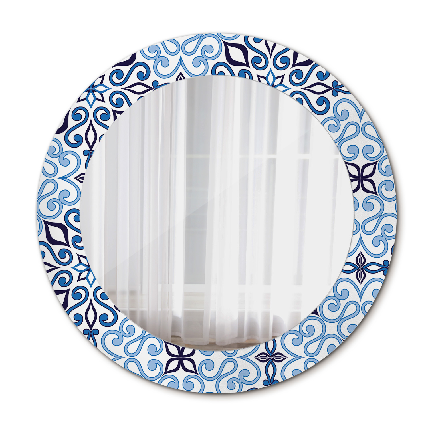 Zrkadlo do spálne Modrý arabský vzor 60 cm