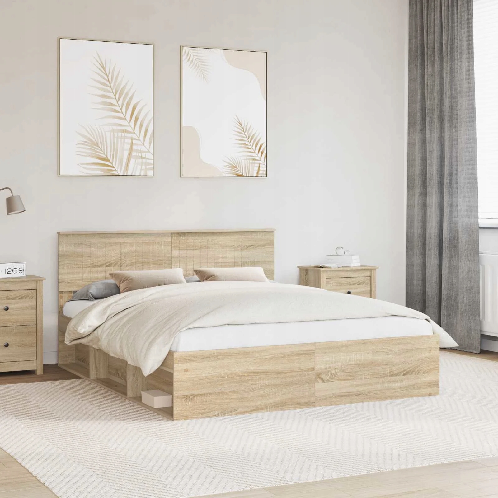 vidaXL Rám postele s čelo Sonoma 160 x 200 cm Masivní borové dřevo