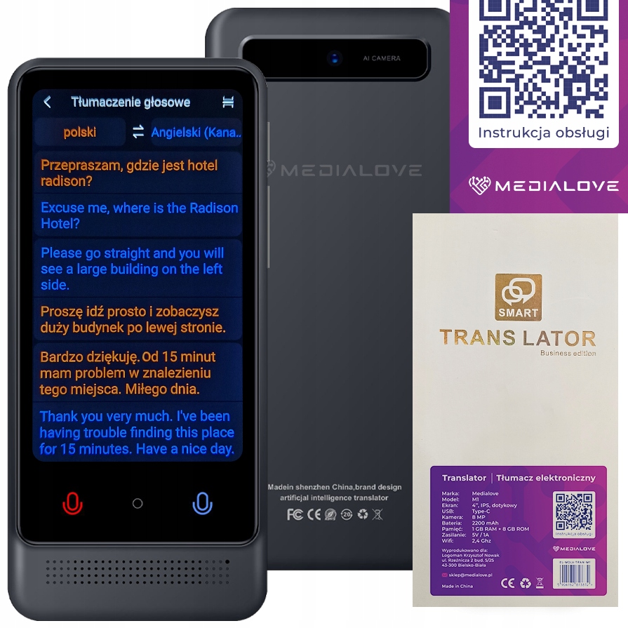 Translator tłumacz mowy język polski działa bez Internetu offline wifi