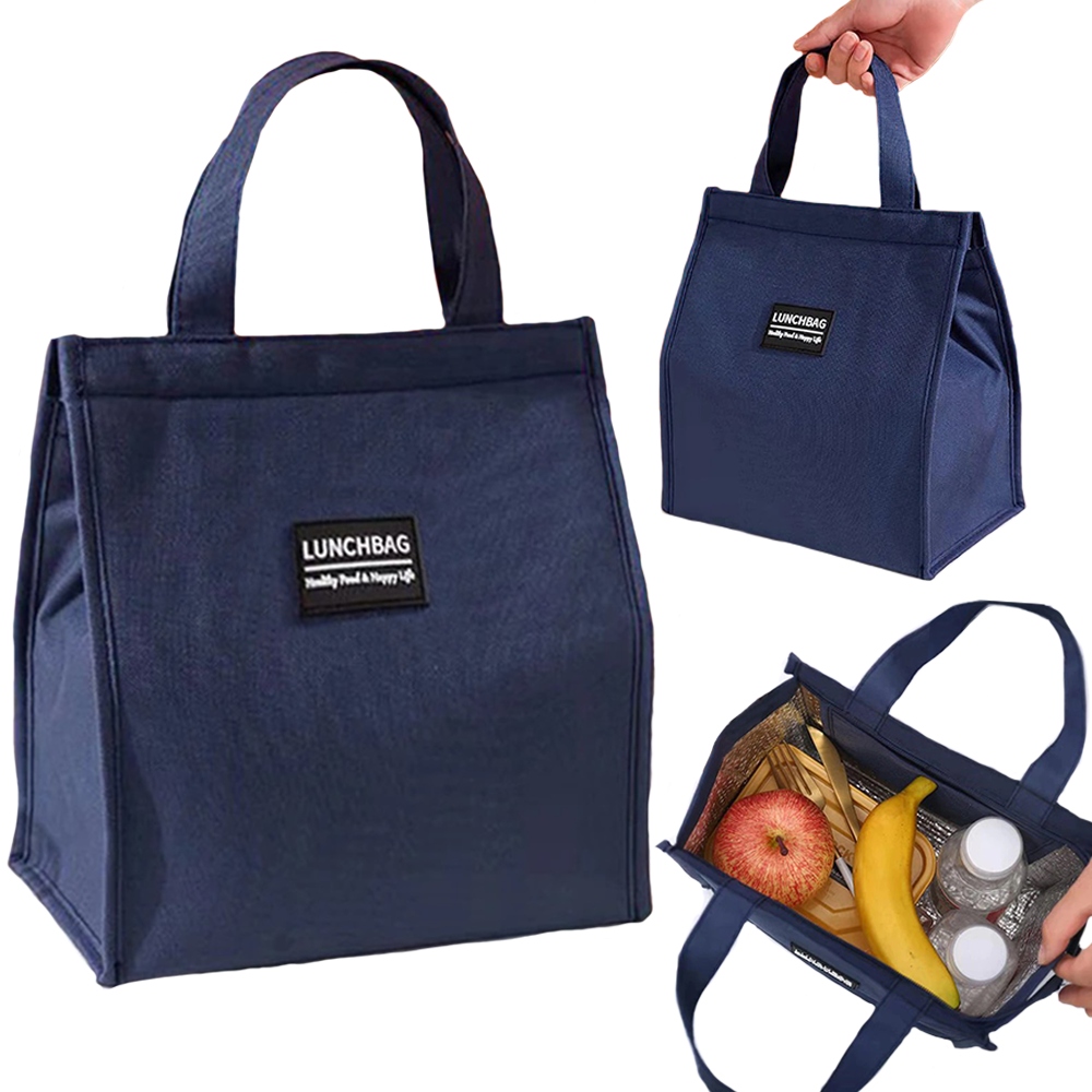 Torba Termiczna Z Uchwytem Izolacyjna Wodoodporna Lunch Box Granatowa 10 L